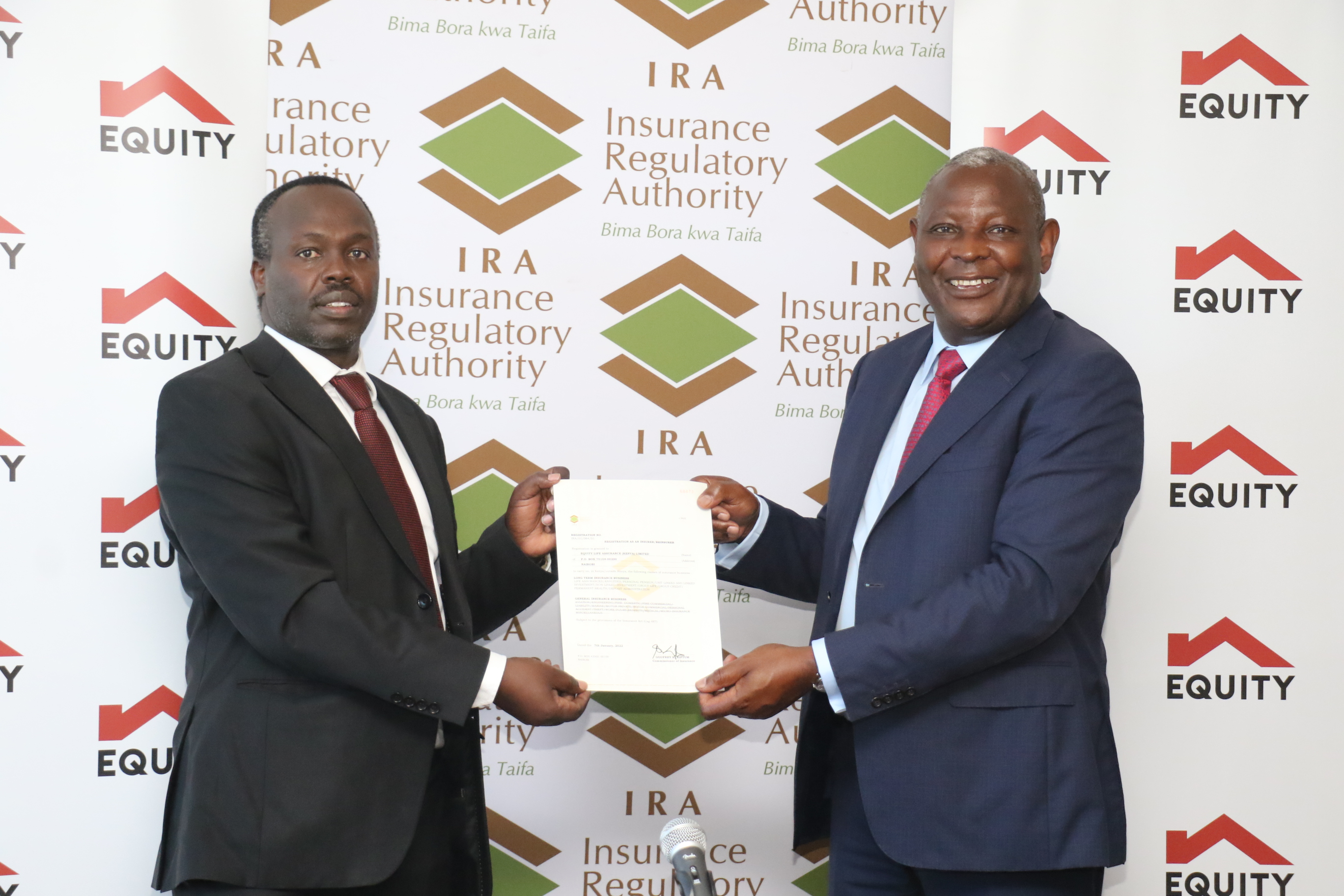 EQUITY GROUP DIVERSIFIES TO INSURANCE BUSINESS WITH LAUNCH OF EQUITY LIFE ASSURANCE (KENYA) LTD